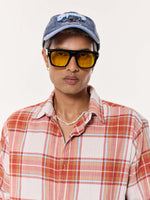 Load image into Gallery viewer, Rust Checkered Seersucker Oversized Cropped Shirt