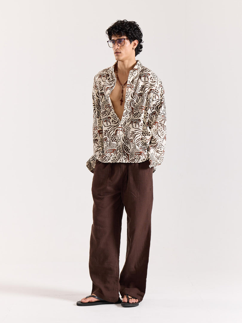 Vintage Safari Printed Shirt