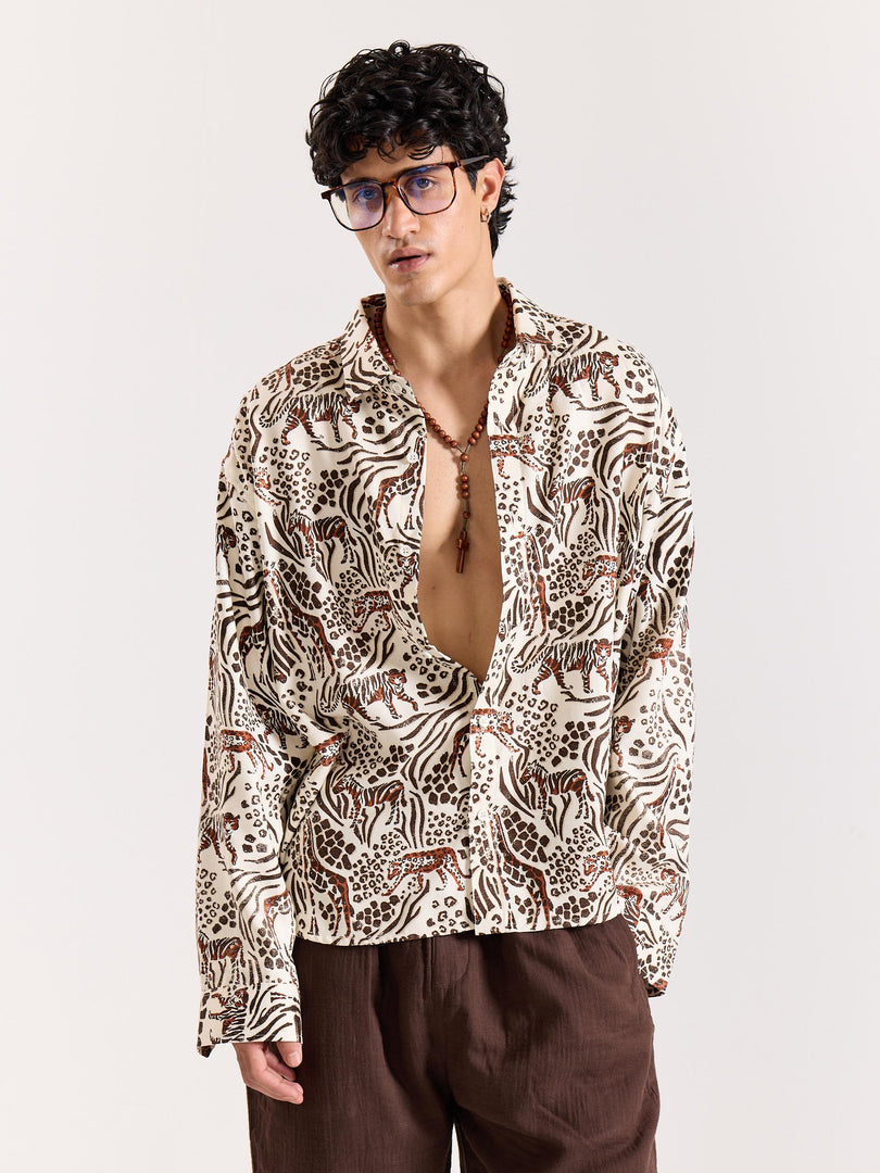 Vintage Safari Printed Shirt