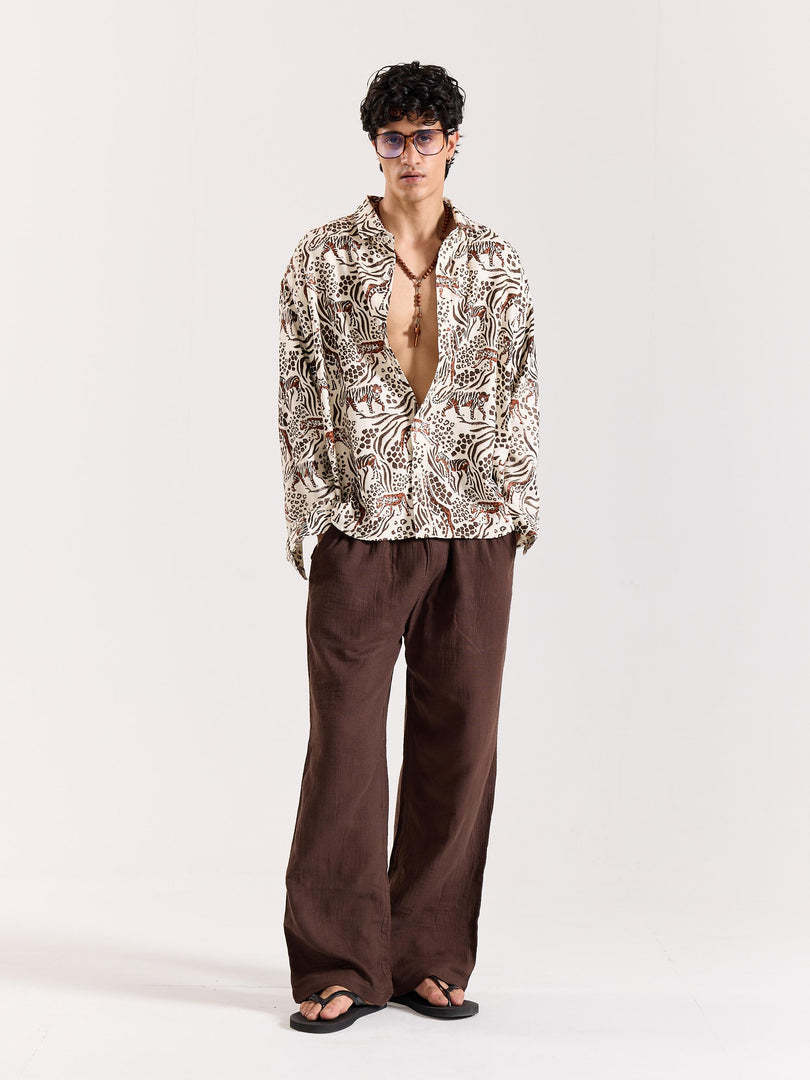 Vintage Safari Printed Shirt