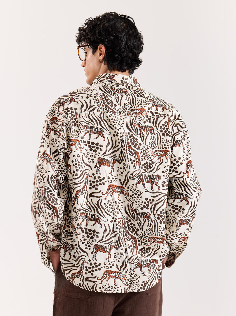 Vintage Safari Printed Shirt