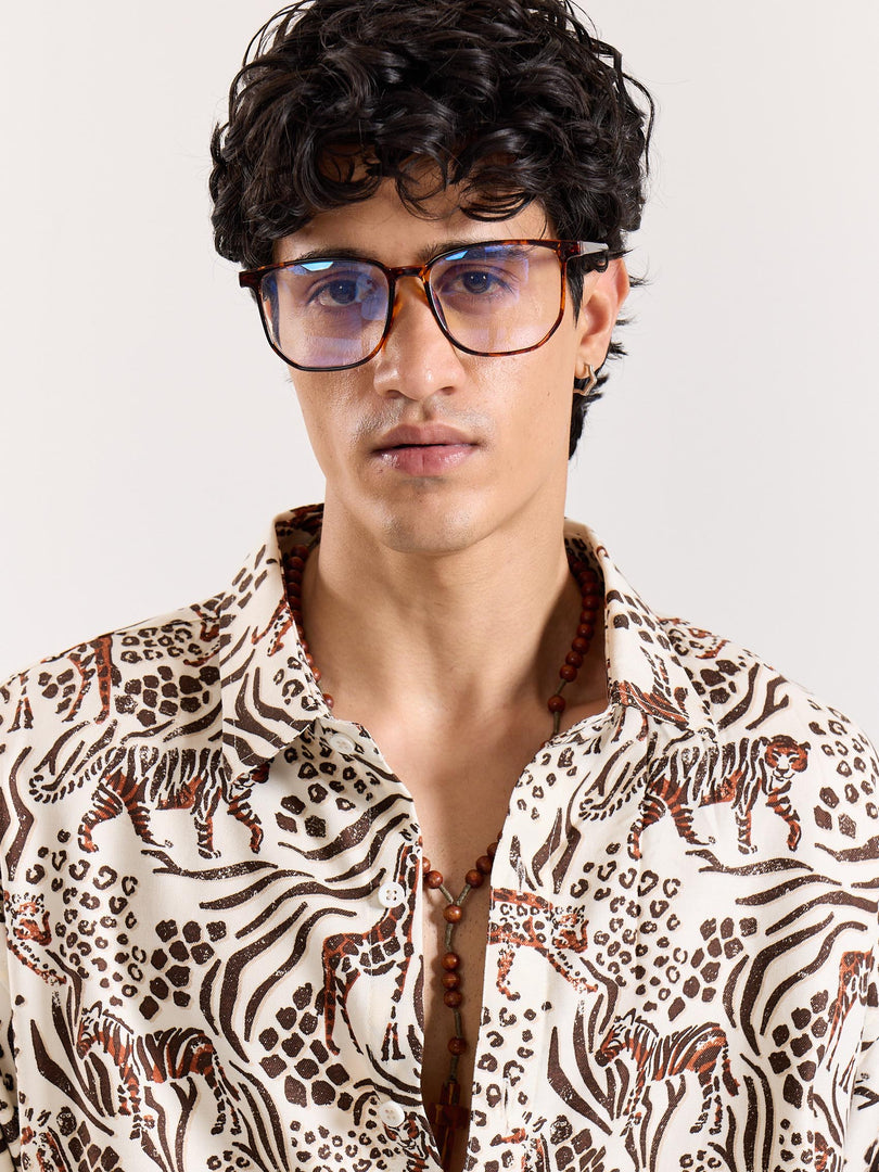 Vintage Safari Printed Shirt
