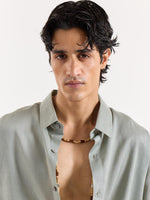 Load image into Gallery viewer, Sage Green Linen Cropped Shirt