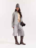 Load image into Gallery viewer, Sage Green &amp; White Grid Checkered Cropped Shirt