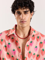 Load image into Gallery viewer, Salmon Berry Bomb Gauze Holiday Shirt