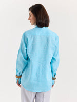 Load image into Gallery viewer, Sky Blue Chambray Linen Shirt