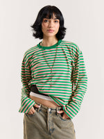 Load image into Gallery viewer, Sour Candy Striped Loose Fit Cropped T-Shirt