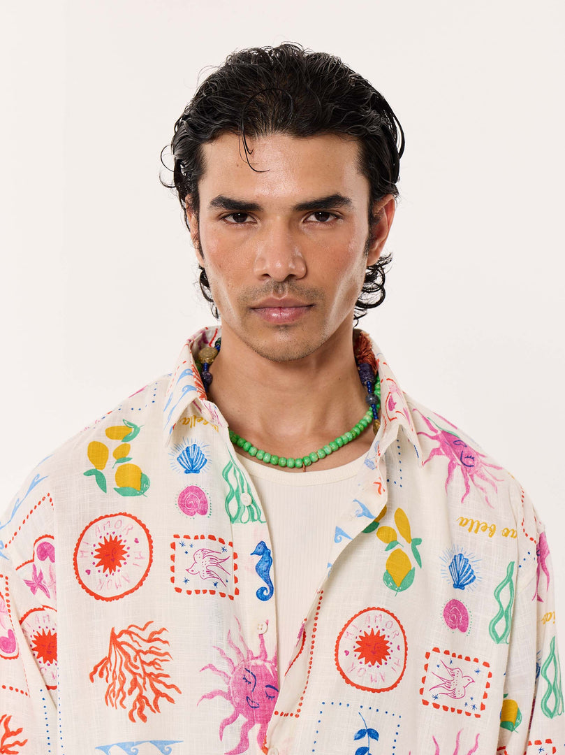 Sun & The Sea Printed Linen Shirt