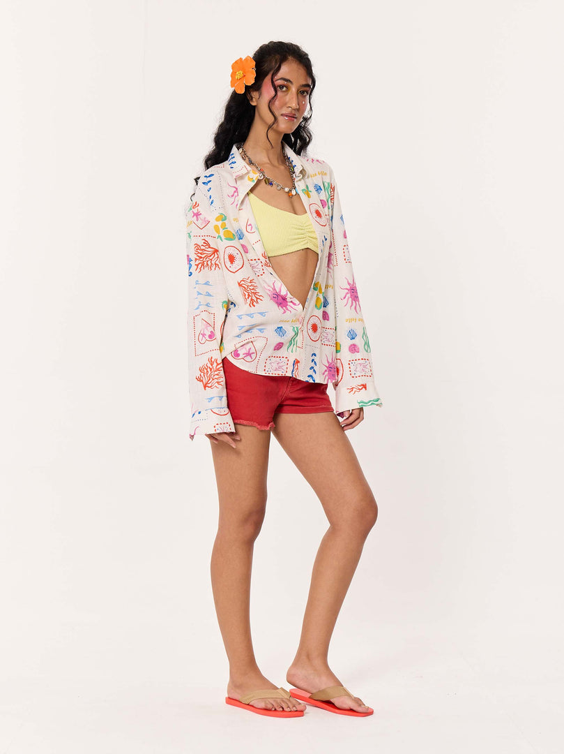 Sun & The Sea Printed Linen Shirt