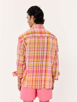 Load image into Gallery viewer, Sunset Madras Checks Cropped Shirt