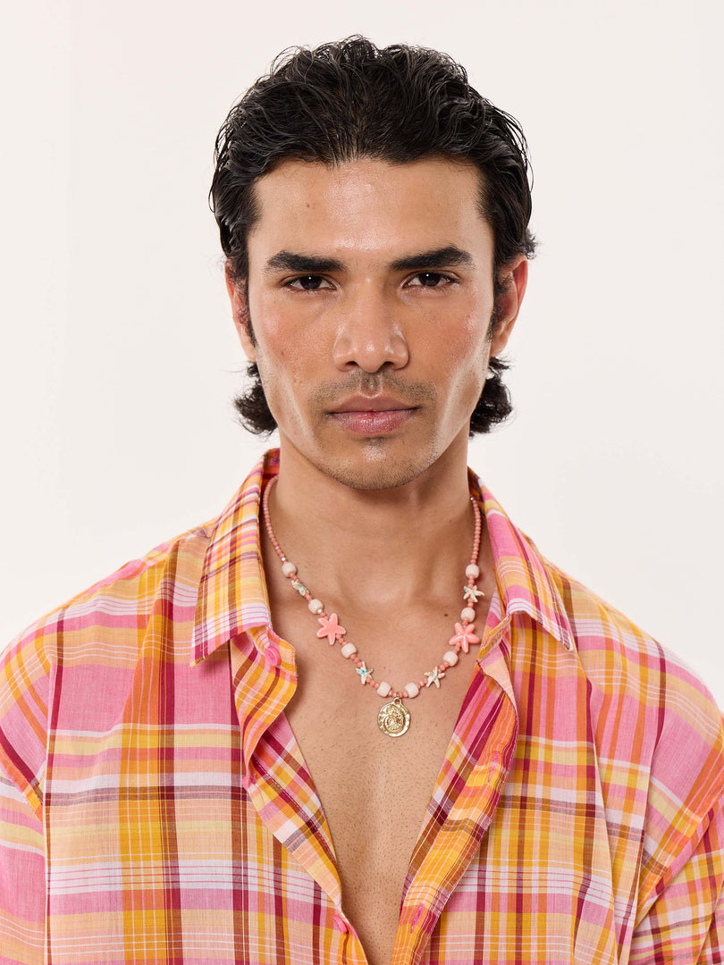 Sunset Madras Checks Cropped Shirt