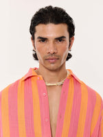 Load image into Gallery viewer, Sunset Striped Gauze Holiday Shirt