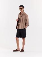 Load image into Gallery viewer, Taupe Linen Cropped Shirt
