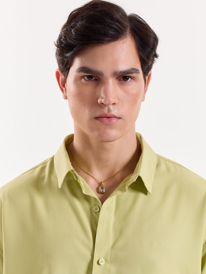 Vivid Jade - Drape Shirt