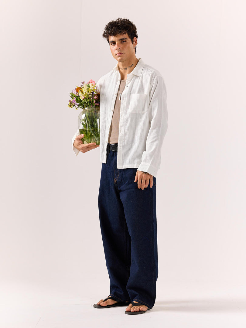 Buy White Gauze Holiday Shirt Online at Best Price | 5Feet11 Buy White Gauze Holiday Shirt Online at Best Price | 5Feet11