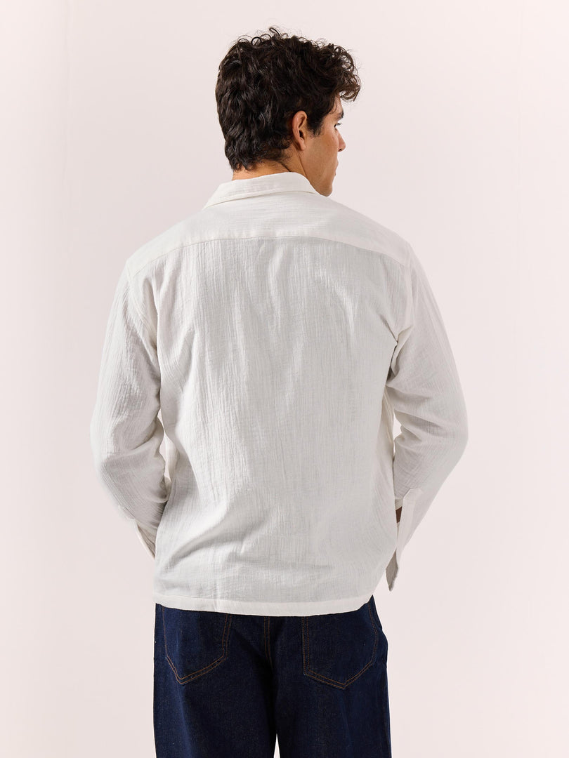 White Gauze Holiday Shirt