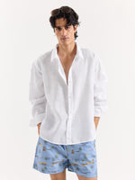 Load image into Gallery viewer, White Linen Cropped Shirt