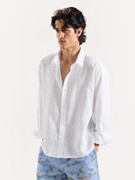 Load image into Gallery viewer, White Linen Cropped Shirt