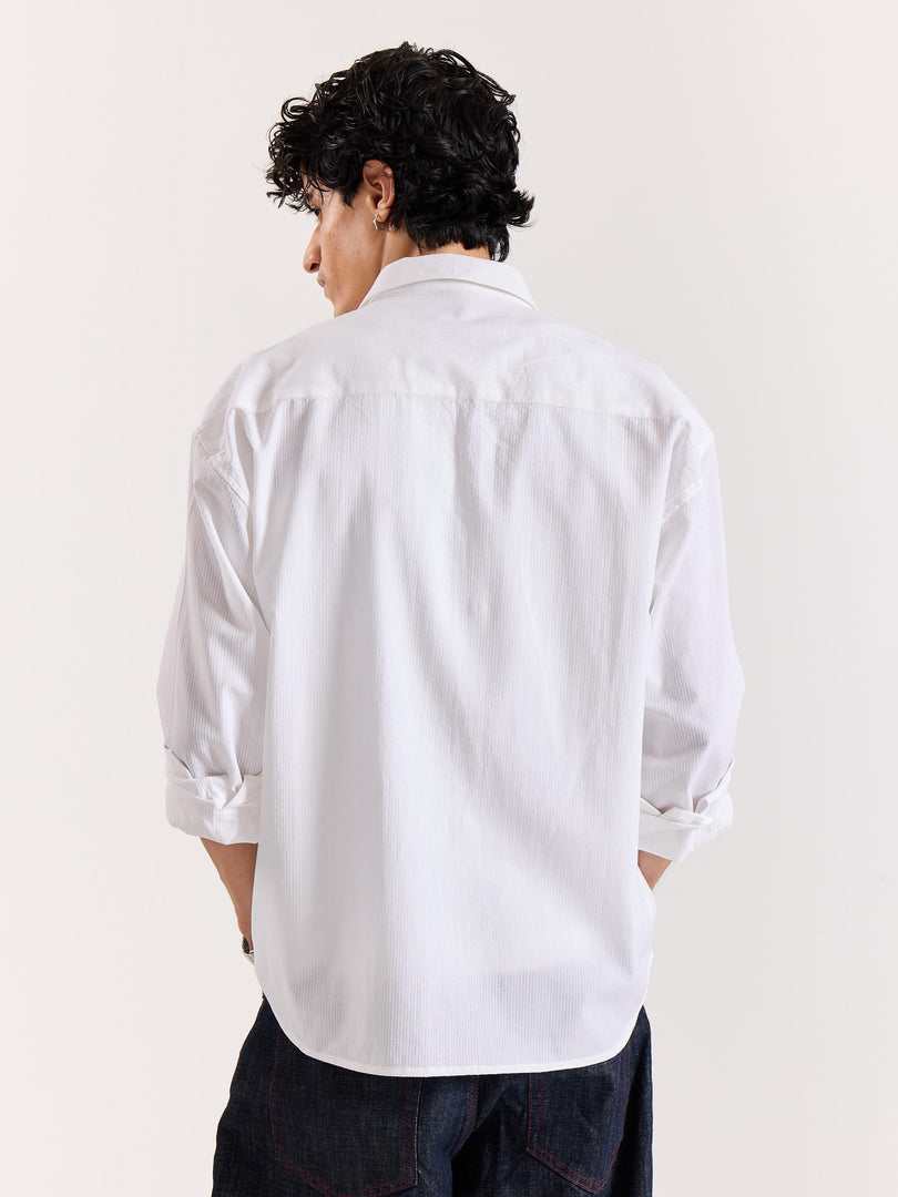 White Seersucker Holiday Shirt