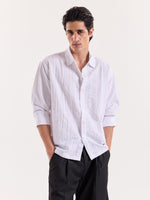 Load image into Gallery viewer, White Textured Oversized Cropped Shirt