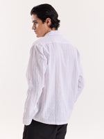 Load image into Gallery viewer, White Textured Oversized Cropped Shirt