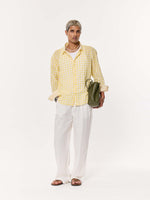 Load image into Gallery viewer, Yellow Box Checkered Oversized Cropped Shirt
