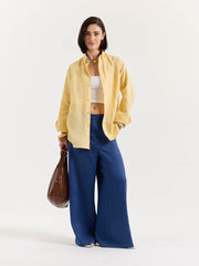 Yellow Chambray Linen Shirt