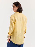 Load image into Gallery viewer, Yellow Chambray Linen Shirt