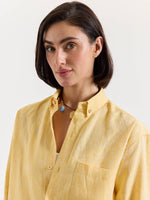 Load image into Gallery viewer, Yellow Chambray Linen Shirt