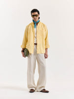 Load image into Gallery viewer, Yellow Chambray Linen Shirt