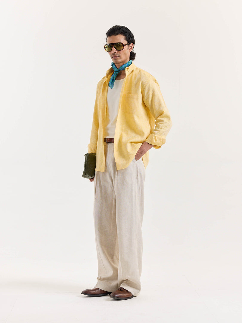 Yellow Chambray Linen Shirt