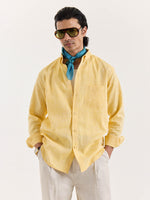 Load image into Gallery viewer, Yellow Chambray Linen Shirt