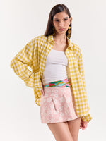 Load image into Gallery viewer, Yellow Gingham Cropped Shirt
