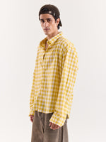 Load image into Gallery viewer, Yellow Gingham Cropped Shirt