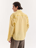 Load image into Gallery viewer, Yellow Gingham Cropped Shirt