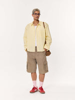 Load image into Gallery viewer, Yellow Multi-striped Oversized Cropped Shirt