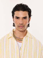Load image into Gallery viewer, Yellow Woven Stripes Cropped Shirt