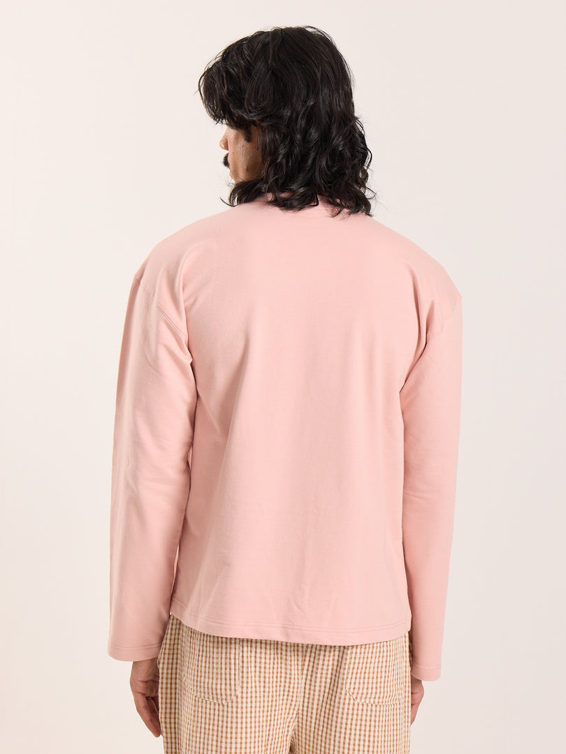 Dusty Pink Loose Fit Cropped T-Shirt