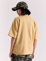 Load image into Gallery viewer, Beige Loose Fit Cropped T-Shirt