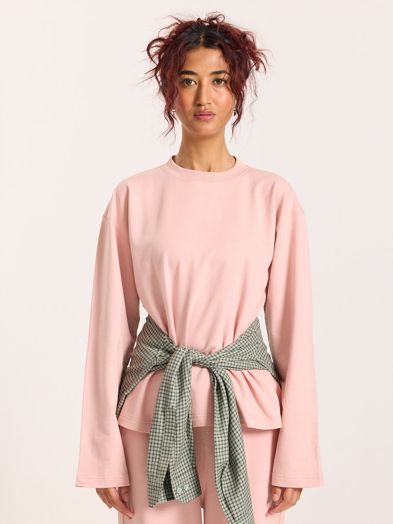 Dusty Pink Loose Fit Cropped T-Shirt
