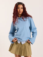 Load image into Gallery viewer, Dusty Blue Loose Fit Cropped T-Shirt