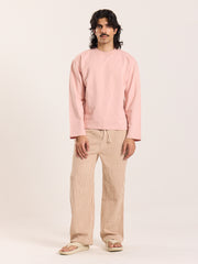 Dusty Pink Loose Fit Cropped T-Shirt