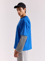 Load image into Gallery viewer, Royal Blue Loose Fit Cropped T-Shirt