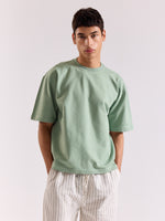 Load image into Gallery viewer, Aqua Green Loose Fit Cropped T-Shirt