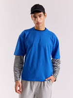 Load image into Gallery viewer, Royal Blue Loose Fit Cropped T-Shirt
