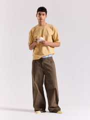 Beige Loose Fit Cropped T-Shirt