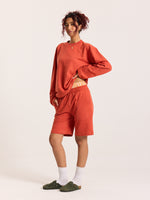 Load image into Gallery viewer, Rust Orange Loose Fit Cropped T-Shirt