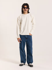 Off-White Loose Fit Cropped T-Shirt
