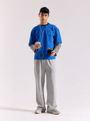 Royal Blue Loose Fit Cropped T-Shirt